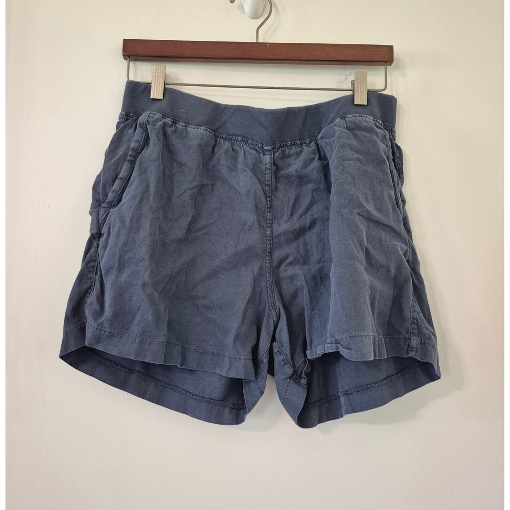 Faherty Arlie Day Shorts Women's XL Navy Blue Linen Tencel Blend Pull On Coastal